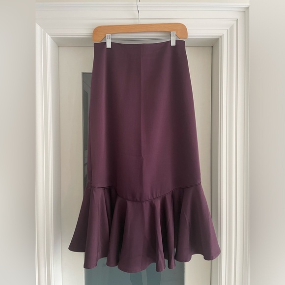 NWT Jacob Satin Ruffle Skirt, size 5/6, Eggplant Purple - Picture 1 of 3